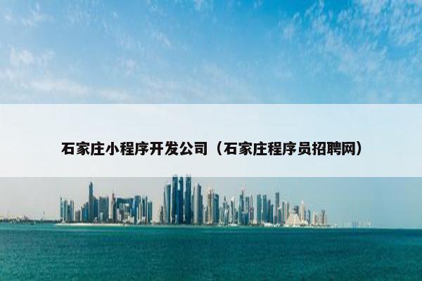 石家庄小程序开发公司(石家庄程序员招聘网)