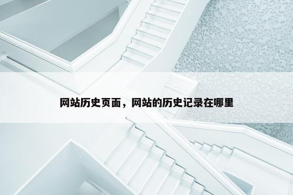 网站历史页面，网站的历史记录在哪里