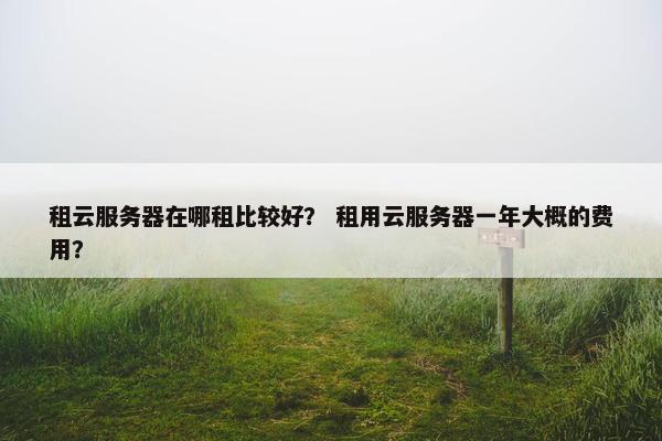 租云服务器在哪租比较好？ 租用云服务器一年大概的费用？