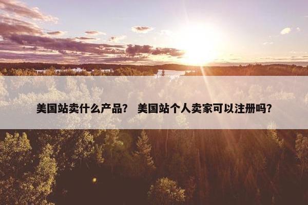 美国站卖什么产品？ 美国站个人卖家可以注册吗？