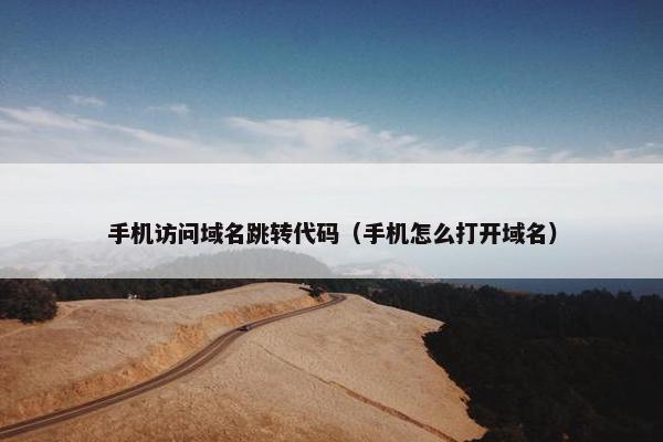 手机访问域名跳转代码（手机怎么打开域名）