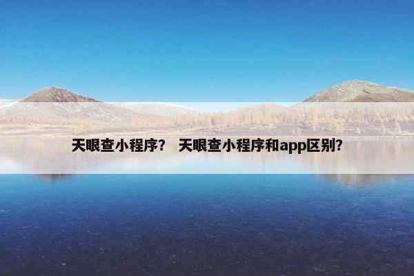天眼查小程序？ 天眼查小程序和app区别？