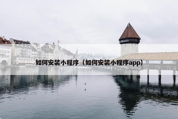 如何安装小程序（如何安装小程序app）