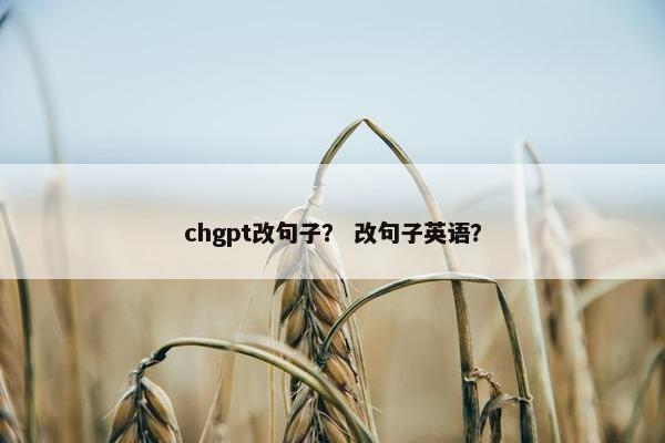chgpt改句子？ 改句子英语？