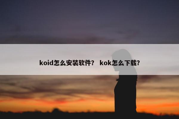 koid怎么安装软件？ kok怎么下载？