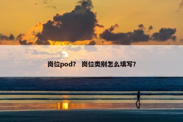 岗位pod？ 岗位类别怎么填写？