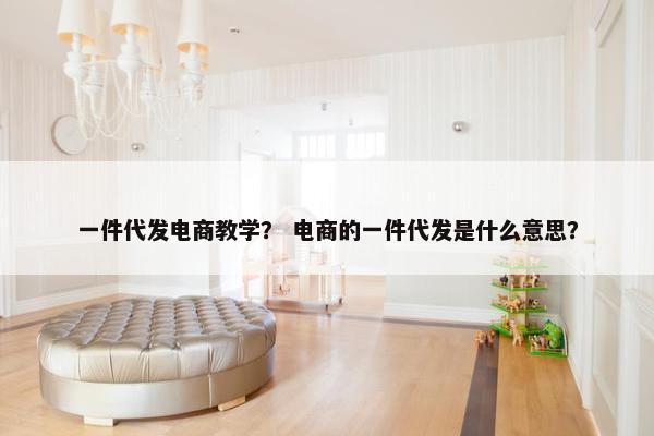 一件代发电商教学？ 电商的一件代发是什么意思？