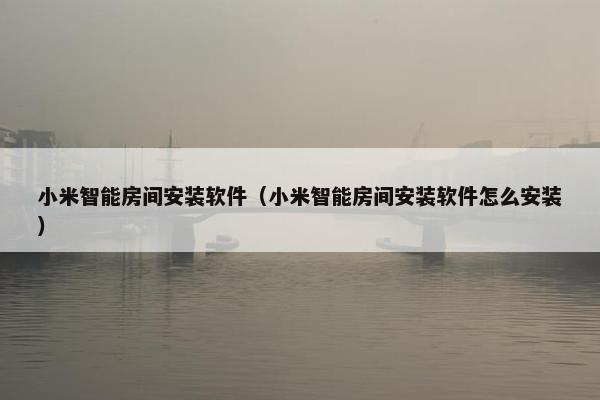 小米智能房间安装软件（小米智能房间安装软件怎么安装）