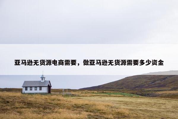 亚马逊无货源电商需要，做亚马逊无货源需要多少资金