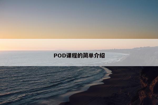 POD课程的简单介绍
