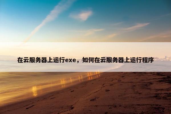 在云服务器上运行exe，如何在云服务器上运行程序