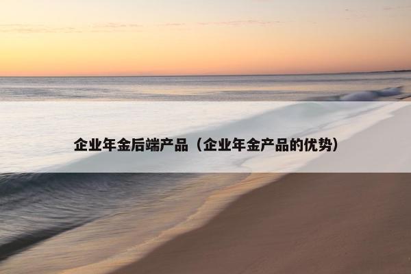 企业年金后端产品（企业年金产品的优势）