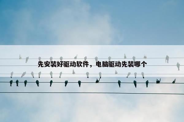 先安装好驱动软件，电脑驱动先装哪个