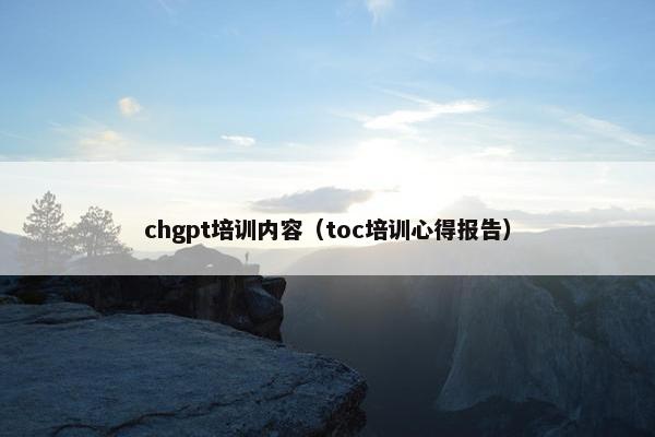 chgpt培训内容（toc培训心得报告）