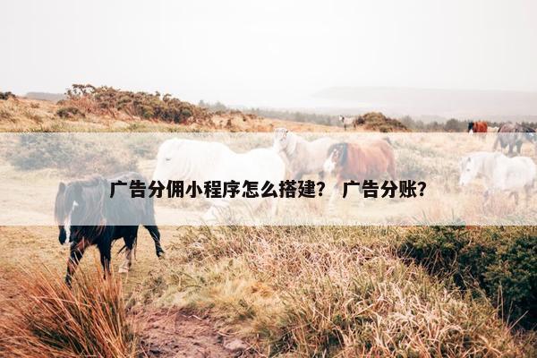 广告分佣小程序怎么搭建？ 广告分账？