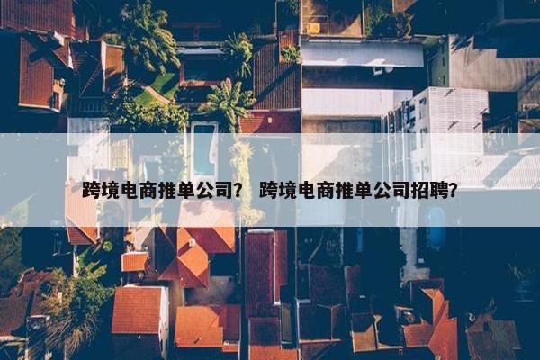 跨境电商推单公司？ 跨境电商推单公司招聘？