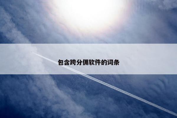 包含跨分佣软件的词条