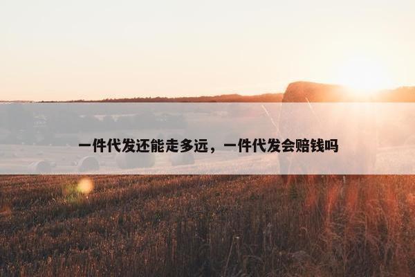一件代发还能走多远，一件代发会赔钱吗