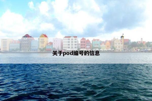 关于pod编号的信息