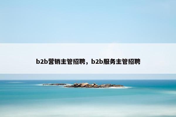 b2b营销主管招聘，b2b服务主管招聘