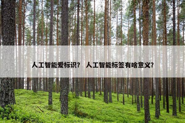 人工智能爱标识？ 人工智能标签有啥意义？