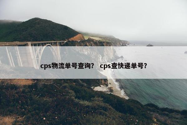 cps物流单号查询？ cps查快递单号？