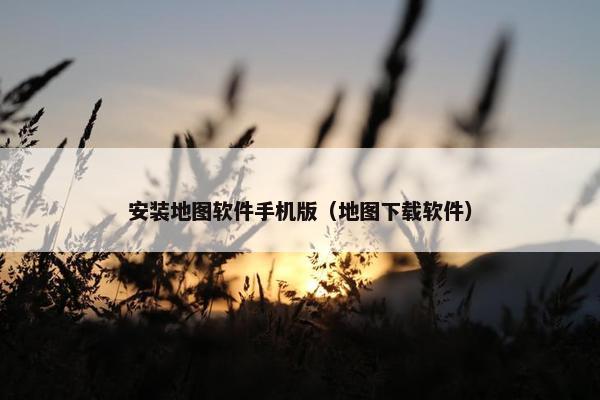 安装地图软件手机版（地图下载软件）