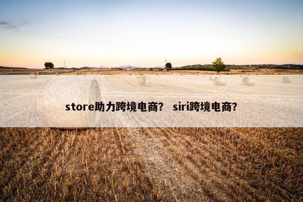 store助力跨境电商？ siri跨境电商？