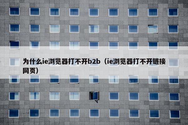 为什么ie浏览器打不开b2b（ie浏览器打不开链接网页）