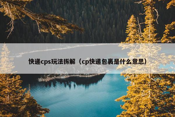 快递cps玩法拆解（cp快递包裹是什么意思）