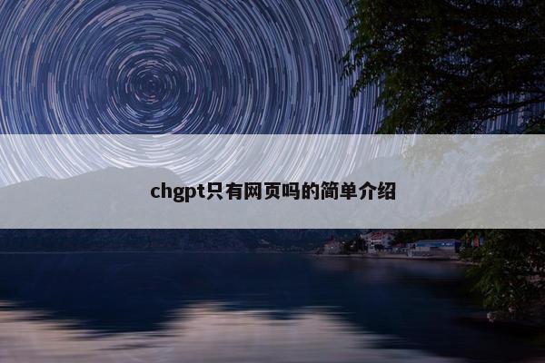chgpt只有网页吗的简单介绍