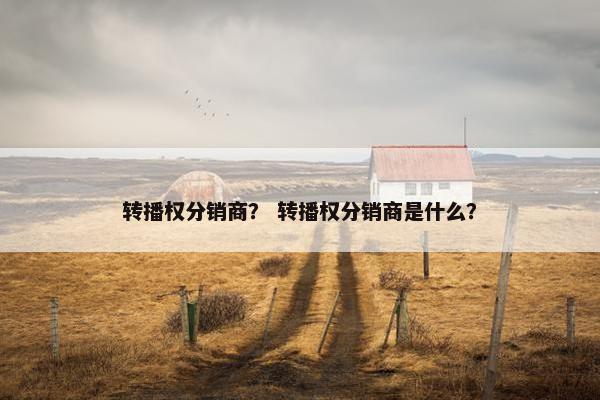 转播权分销商？ 转播权分销商是什么？