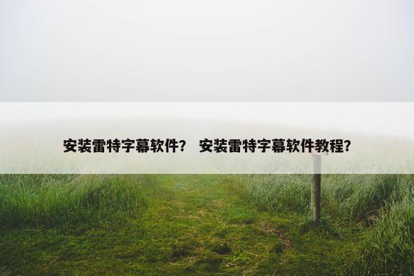 安装雷特字幕软件? 安装雷特字幕软件教程?