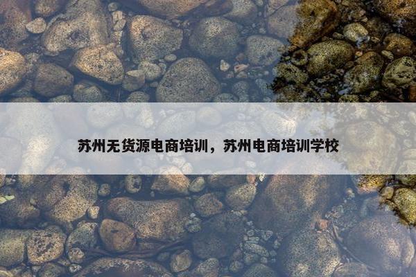 苏州无货源电商培训，苏州电商培训学校