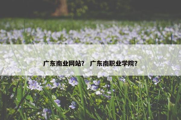 广东南业网站？ 广东南职业学院？