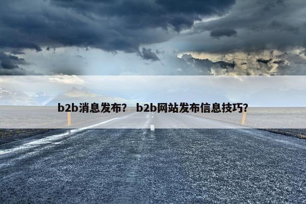 b2b消息发布？ b2b网站发布信息技巧？
