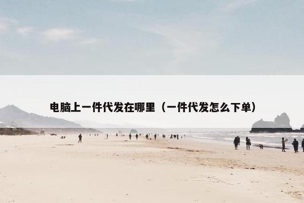 电脑上一件代发在哪里（一件代发怎么下单）