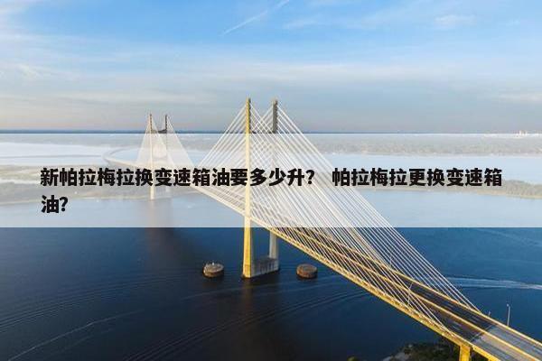 新帕拉梅拉换变速箱油要多少升? 帕拉梅拉更换变速箱油?