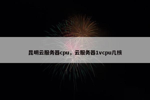 昆明云服务器cpu，云服务器1vcpu几核