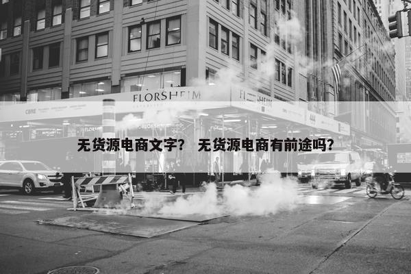无货源电商文字？ 无货源电商有前途吗？