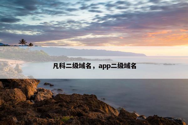 凡科二级域名，app二级域名