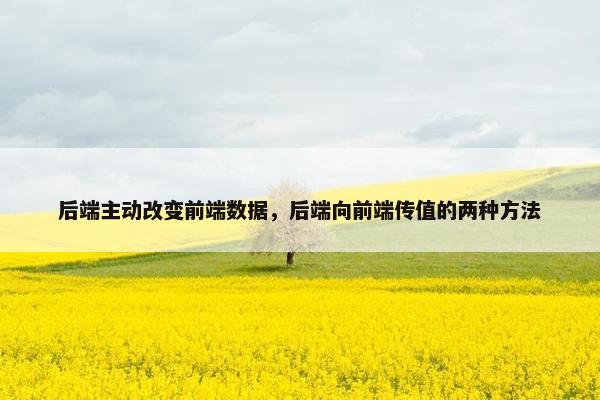 后端主动改变前端数据，后端向前端传值的两种方法