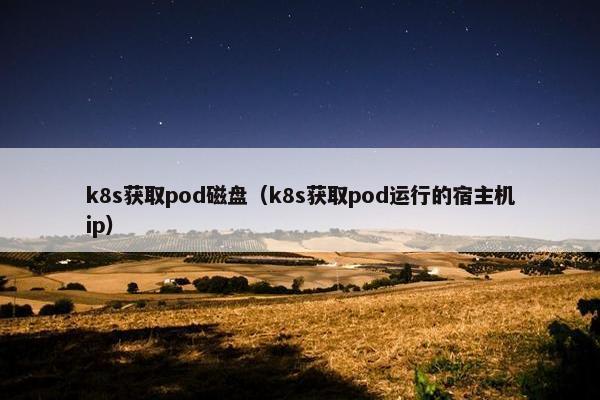k8s获取pod磁盘（k8s获取pod运行的宿主机ip）