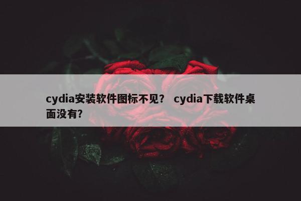 cydia安装软件图标不见? cydia下载软件桌面没有?