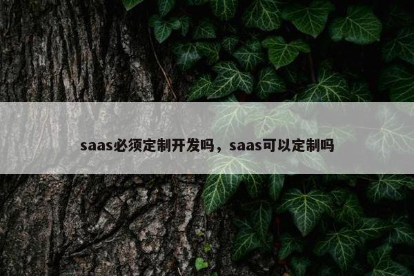 saas必须定制开发吗，saas可以定制吗