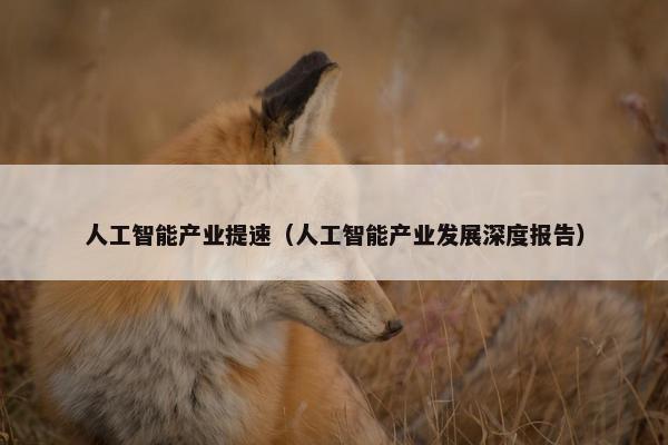 人工智能产业提速（人工智能产业发展深度报告）