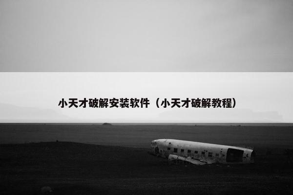 小天才破解安装软件（小天才破解教程）