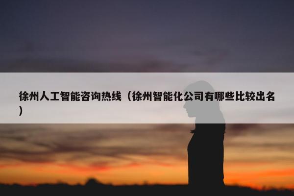 徐州人工智能咨询热线（徐州智能化公司有哪些比较出名）
