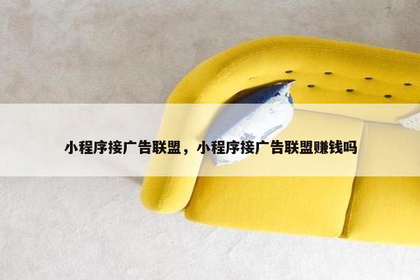 小程序接广告联盟，小程序接广告联盟赚钱吗