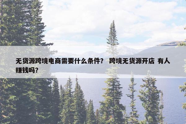 无货源跨境电商需要什么条件？ 跨境无货源开店 有人赚钱吗？